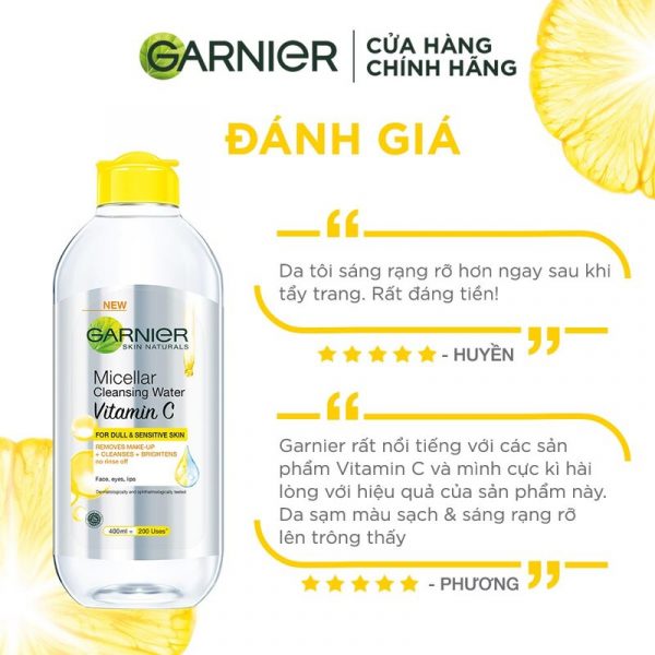 nuoc tay trang garnier vitamin c lam sang da 400ml